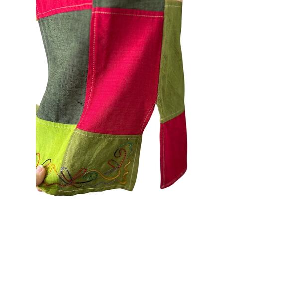 Nepal Handmade Bright Colorful Patchwork Embroidered Sleeveless Top Vest - Picture 4 of 6